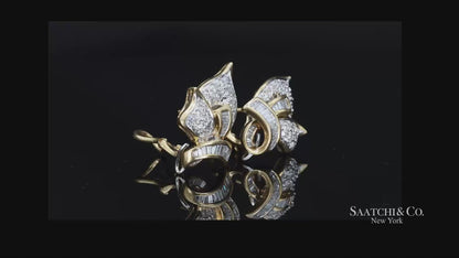 18k Yellow Gold Natural Diamond Fancy Earring