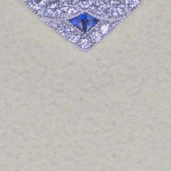 18k (750) White Gold - Natural VVS-VS Diamond & Sapphire: Pendant and Chain