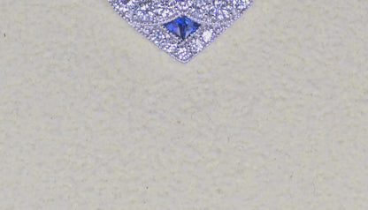 18k (750) White Gold - Natural VVS-VS Diamond & Sapphire: Pendant and Chain