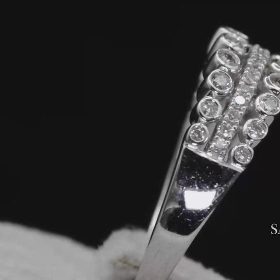 14k (585) White Gold Natural Diamond Ring
