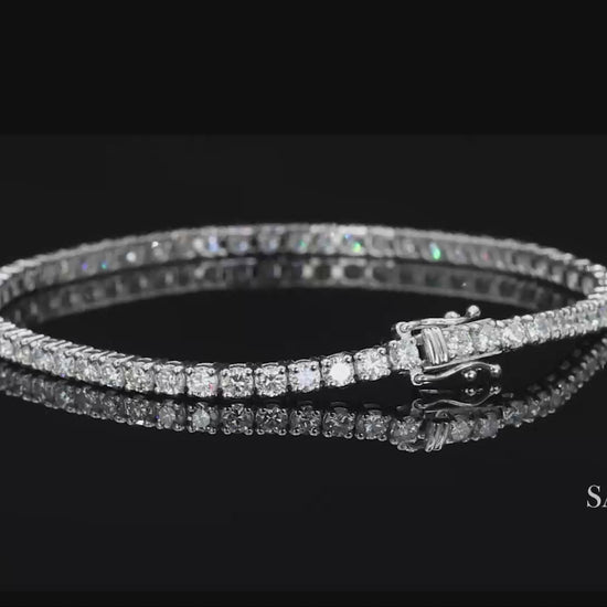 14k (585) White Gold Natural Diamond Tennis Bracelet size 7.5 inch