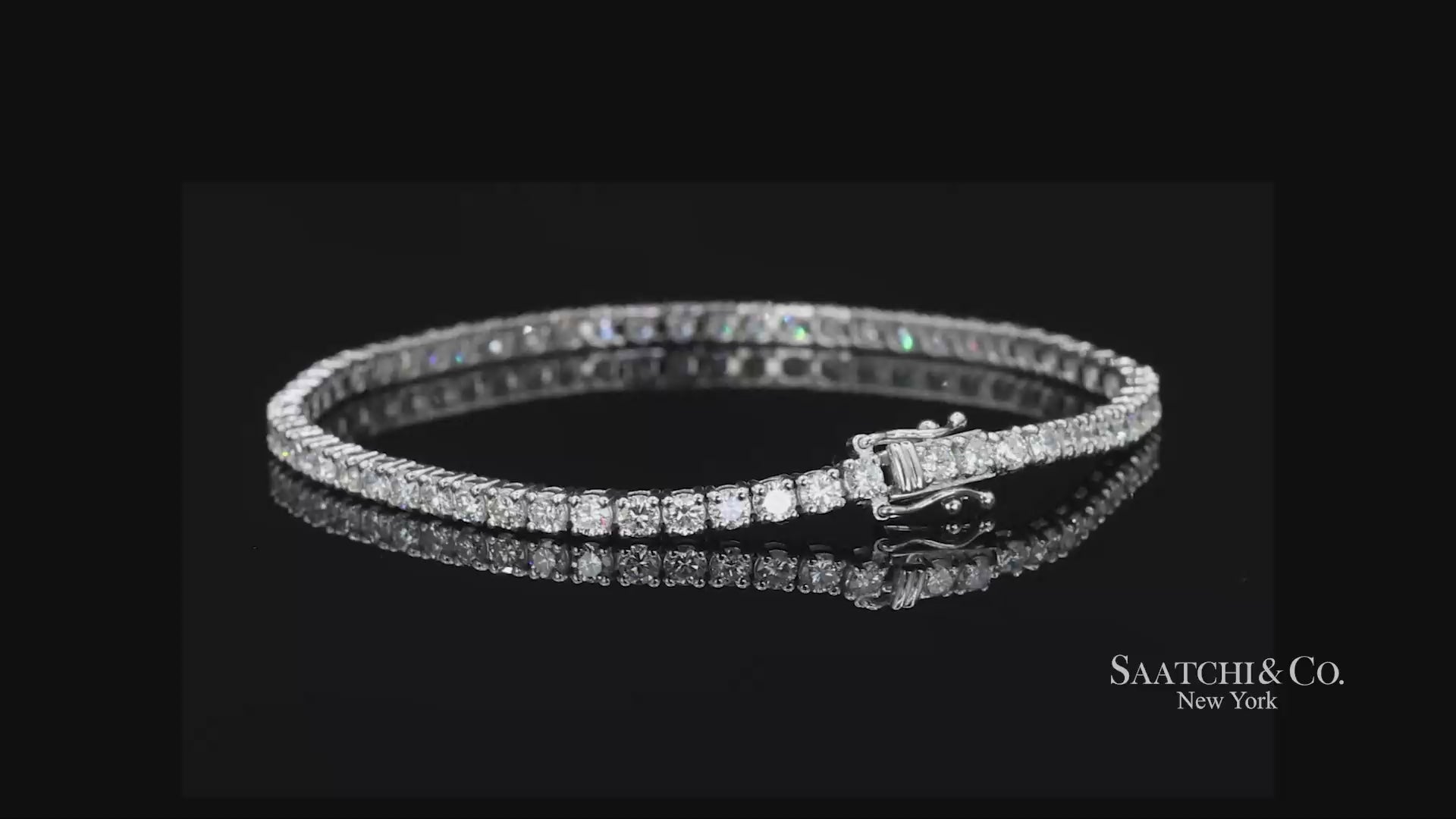 14k (585) White Gold Natural Diamond Tennis Bracelet size 7.5 inch