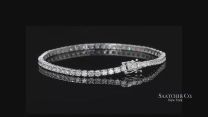 14k (585) White Gold Natural Diamond Tennis Bracelet size 7.5 inch