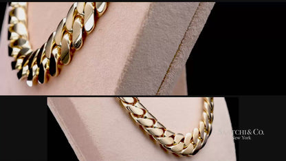 14K(585) Solid Yellow Gold Cuban Link Chain Necklace