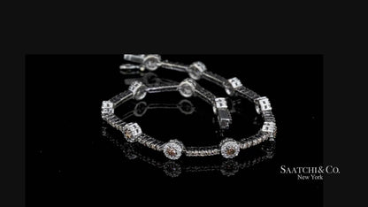 18K White Gold Tennis Bracelet with Natural Champagne Diamonds