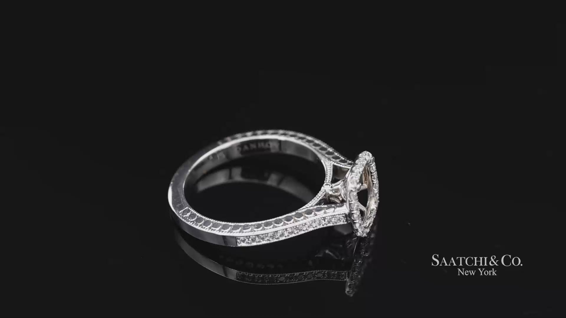 14K (585) White Gold Natural Brilliant Diamond Semi Mount Ring Size 7