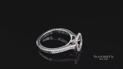 14K (585) White Gold Natural Brilliant Diamond Semi Mount Ring Size 7
