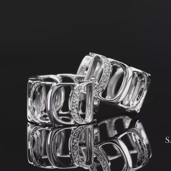 18K White Gold Natural Diamond Authentic Damiani Earrings