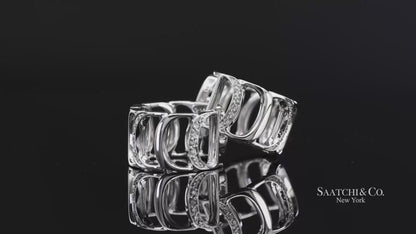 18K White Gold Natural Diamond Authentic Damiani Earrings