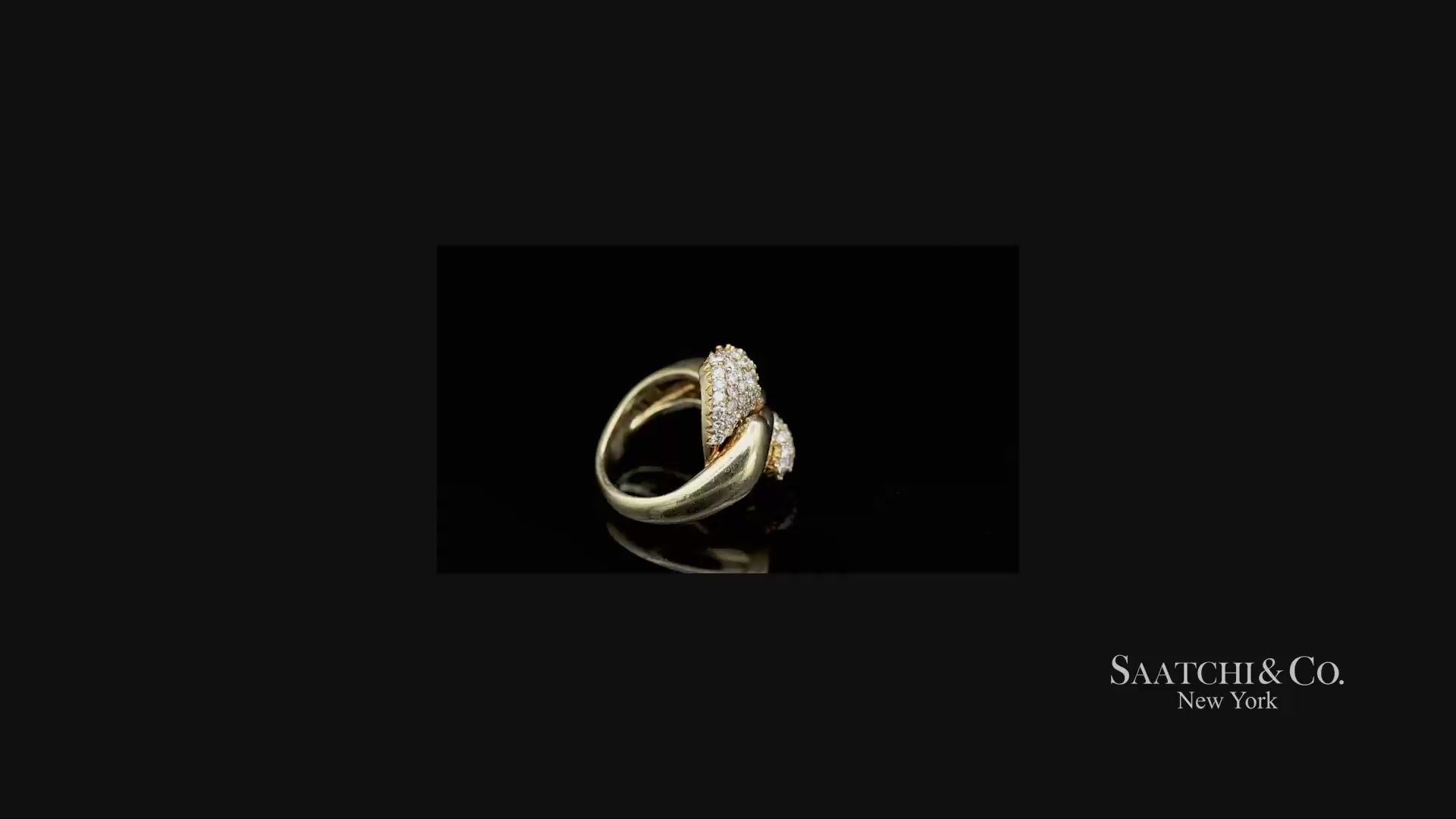 18K (750) Yellow Gold Natural Diamond Jose Hess Vintage Designer Ring