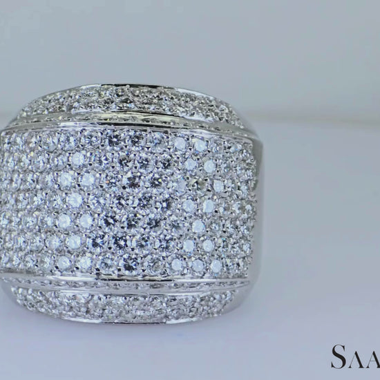 18K (750) White Gold Natural F-G Diamond Color Ring Size 8