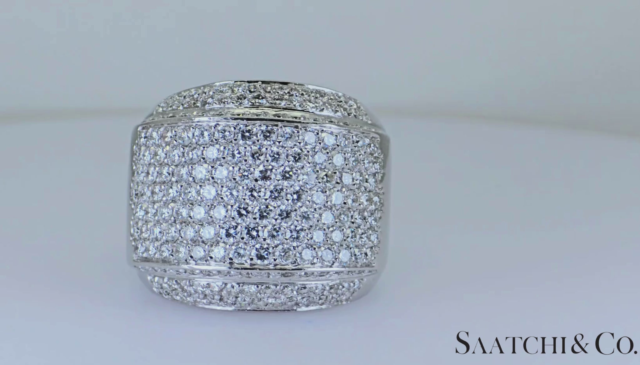 18K (750) White Gold Natural F-G Diamond Color Ring Size 8