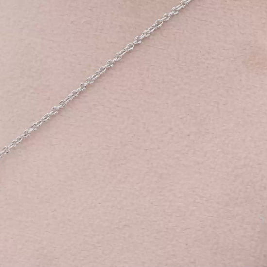 18K White Gold Pie Cut Heart Shape Pendant Necklace with Chain