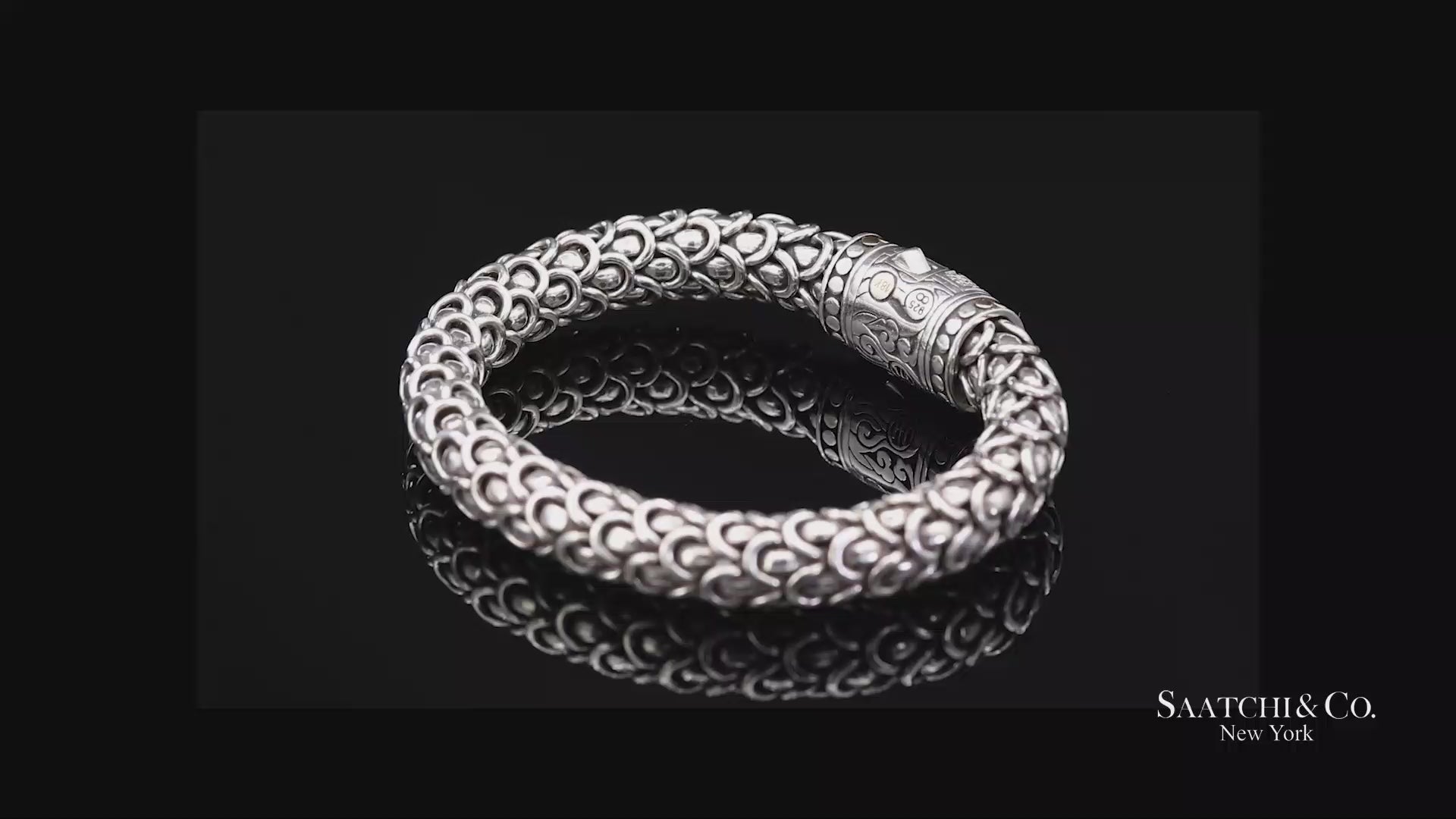 Vintage 18K Yellow Gold John Hardy Legends Naga Sterling Silver Bracelet