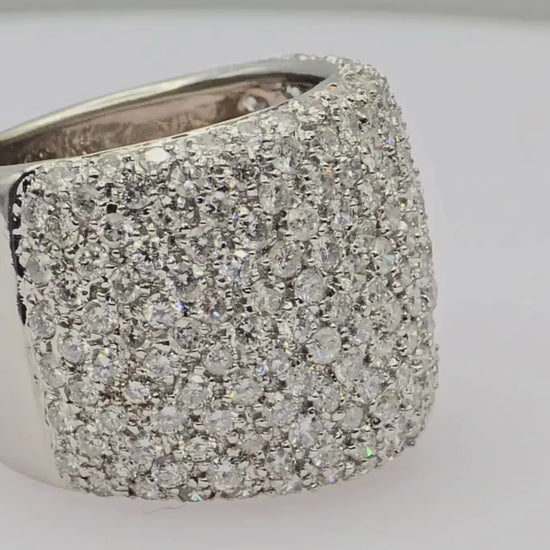 18k (750) White Gold 4 Ct Natural White Diamond Wide Band/Ring