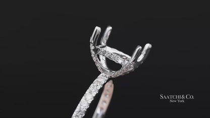 14K (585) White Gold Lab CVD Brilliant Diamond Semi Mount Ring Size 7