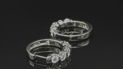 Natural Diamond Hoop Earrings 14K (585) White Gold