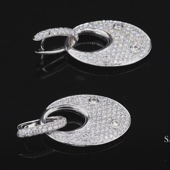 18k (750) White Gold Natural Diamond Earring