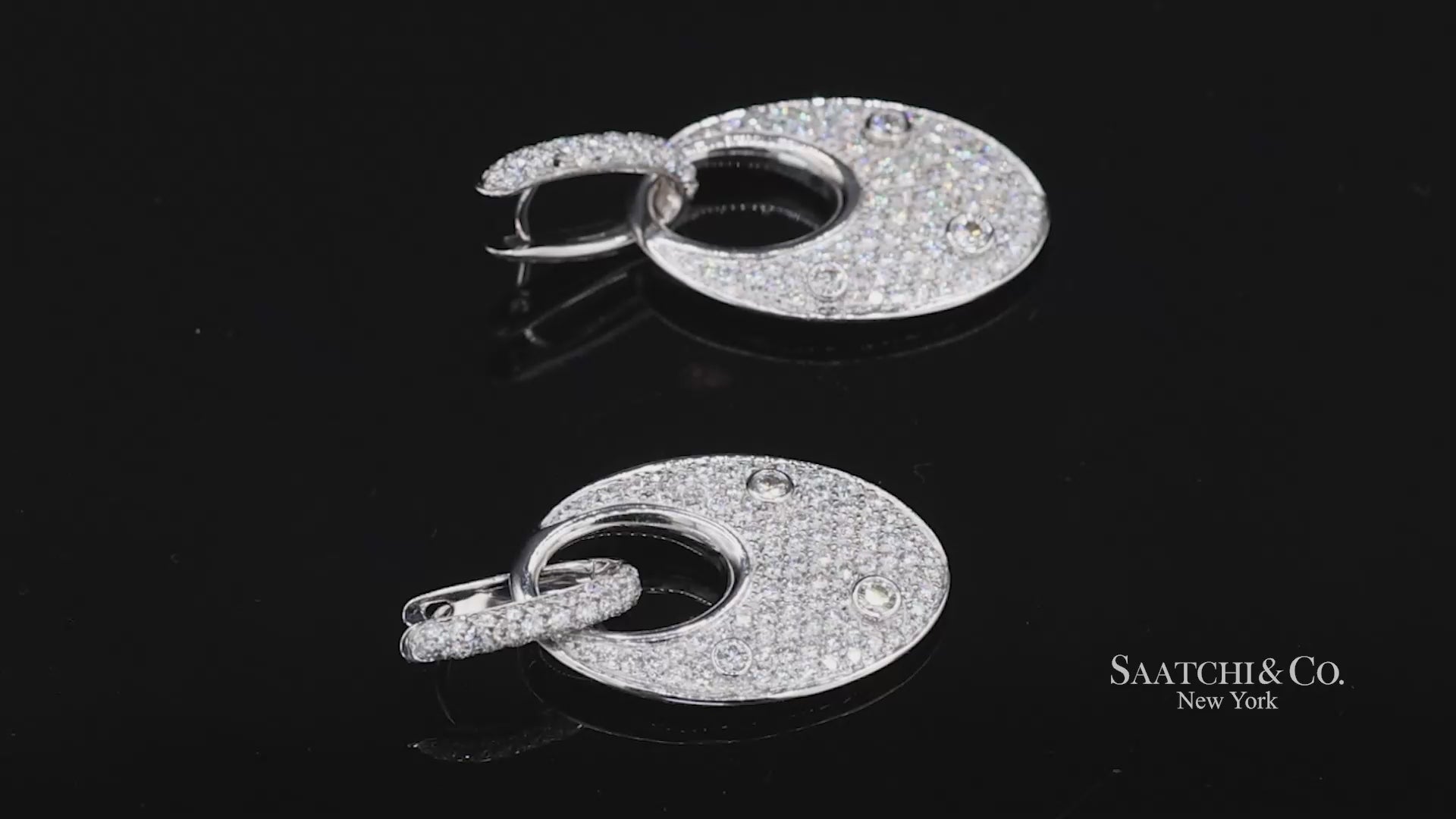 18k (750) White Gold Natural Diamond Earring