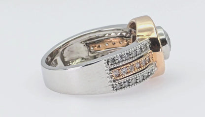 14K (585) White and Rose Gold Natural Diamond Ring