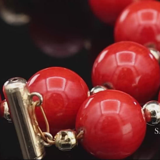 14K(585) Solid Yellow Gold Coral Bracelet