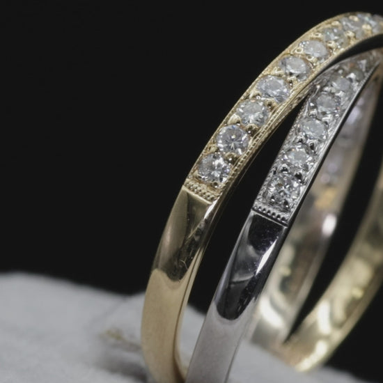 18k (750) Two tone Natural DIamond Ring