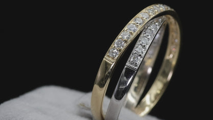 18k (750) Two tone Natural DIamond Ring
