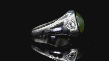 Natural Cat's Eye Ring 18K (750) White Gold