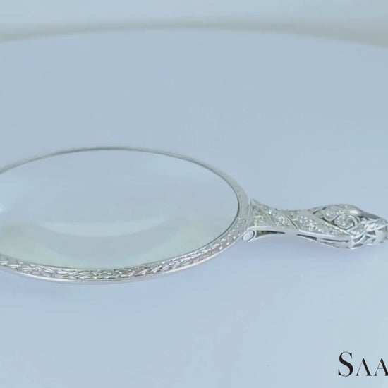 Vintage Platinum (950)- Natural diamond Quizzing/Eye Magnifying glass.