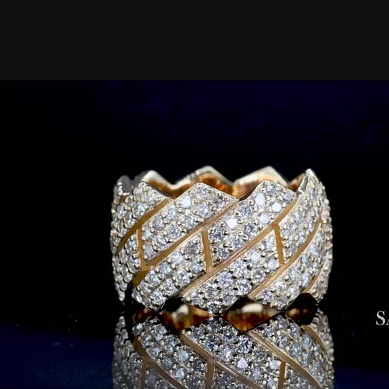 18k (750) Yellow Gold 4.50 Ct Natural Diamond Ring Band