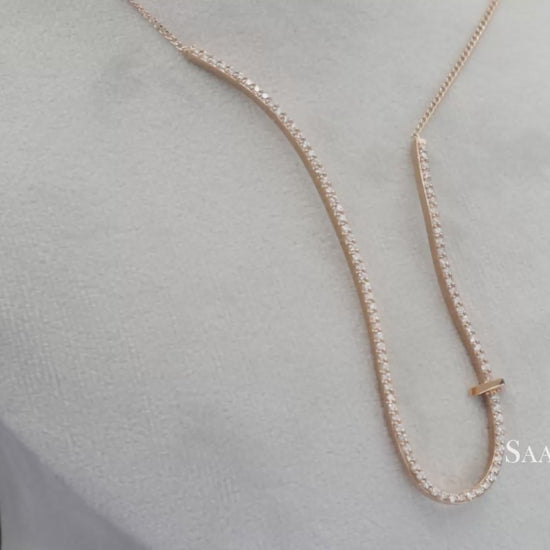 18k (750) Pink Gold Natural Diamond Fancy Necklace
