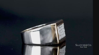 18k (750) Two Tone White Yellow Gold Natural Diamond Ring