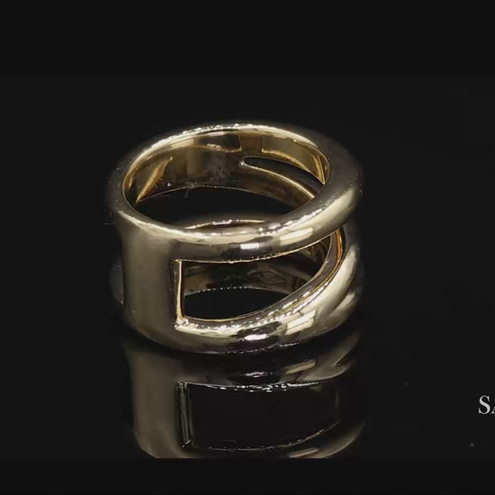 TIFFANY & Co. 18K Gold Diagonal Ring 5.5 Yellow Gold