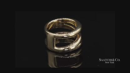 TIFFANY & Co. 18K Gold Diagonal Ring 5.5 Yellow Gold