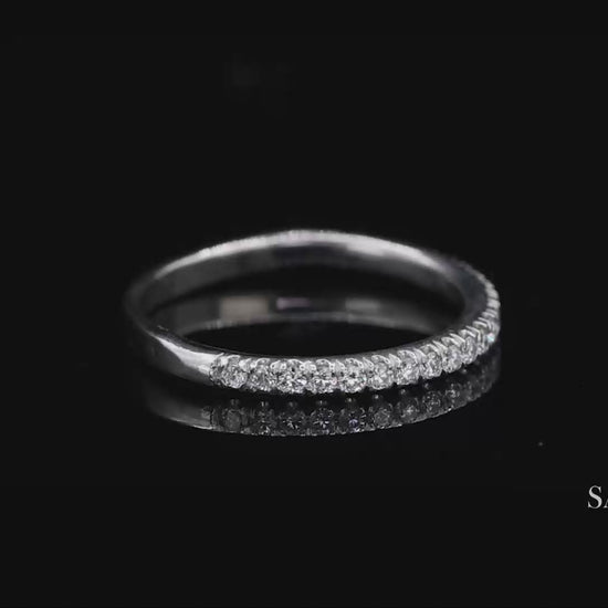 Platinum 950 Natural Diamond Half Eternity Band Ring