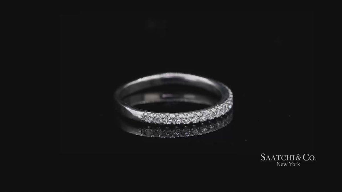 Platinum 950 Natural Diamond Half Eternity Band Ring