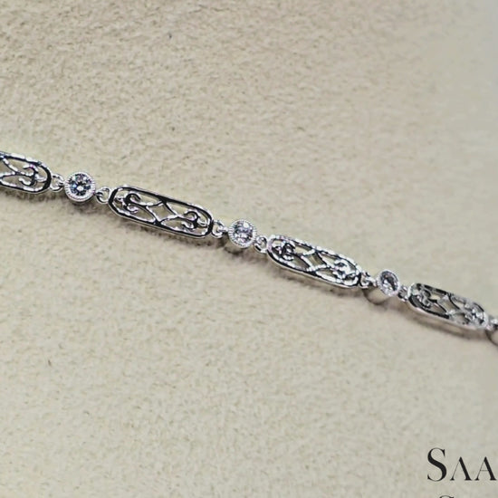 GIA Certified Diamond and Natural Sapphire in Platinum 950 Elegant Necklace