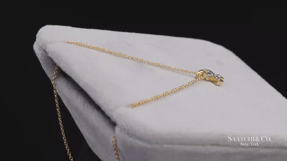 18K(750) Yellow Gold Natural Diamond Cross Pendant Necklace with Chain