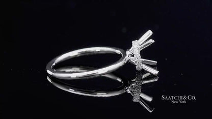 18K(750) White Gold Natural Brilliant Diamond Mounting Ring