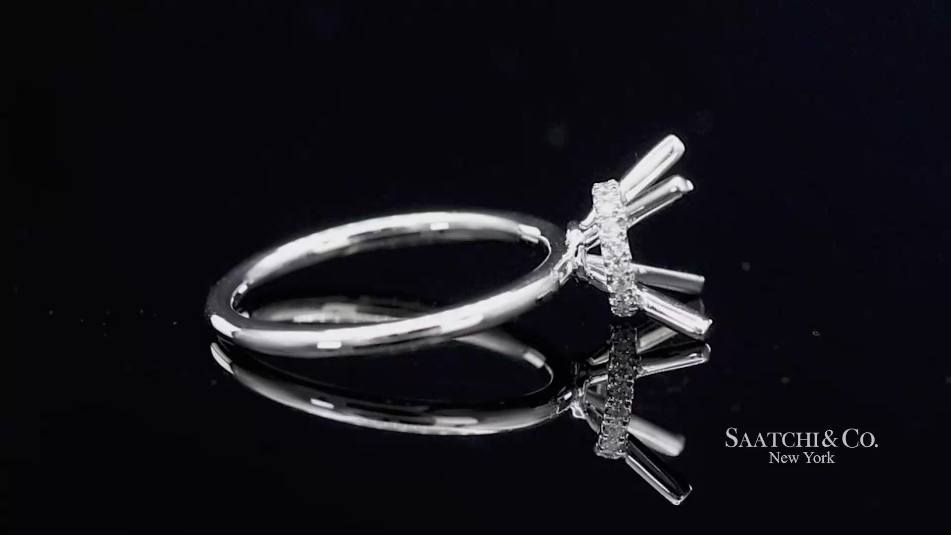 18K(750) White Gold Natural Brilliant Diamond Mounting Ring