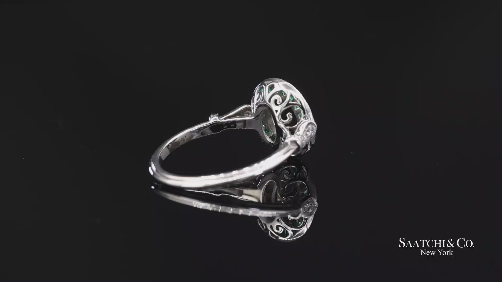 14K (585) White Gold Natural Brilliant Diamond Semi Mount Engagement Ring Size 7