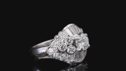 18k (750) White Gold  Natural White Diamond Cocktail Ring