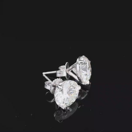 Platinum (950) 8.03 Carat Natural Diamond Stud Earrings