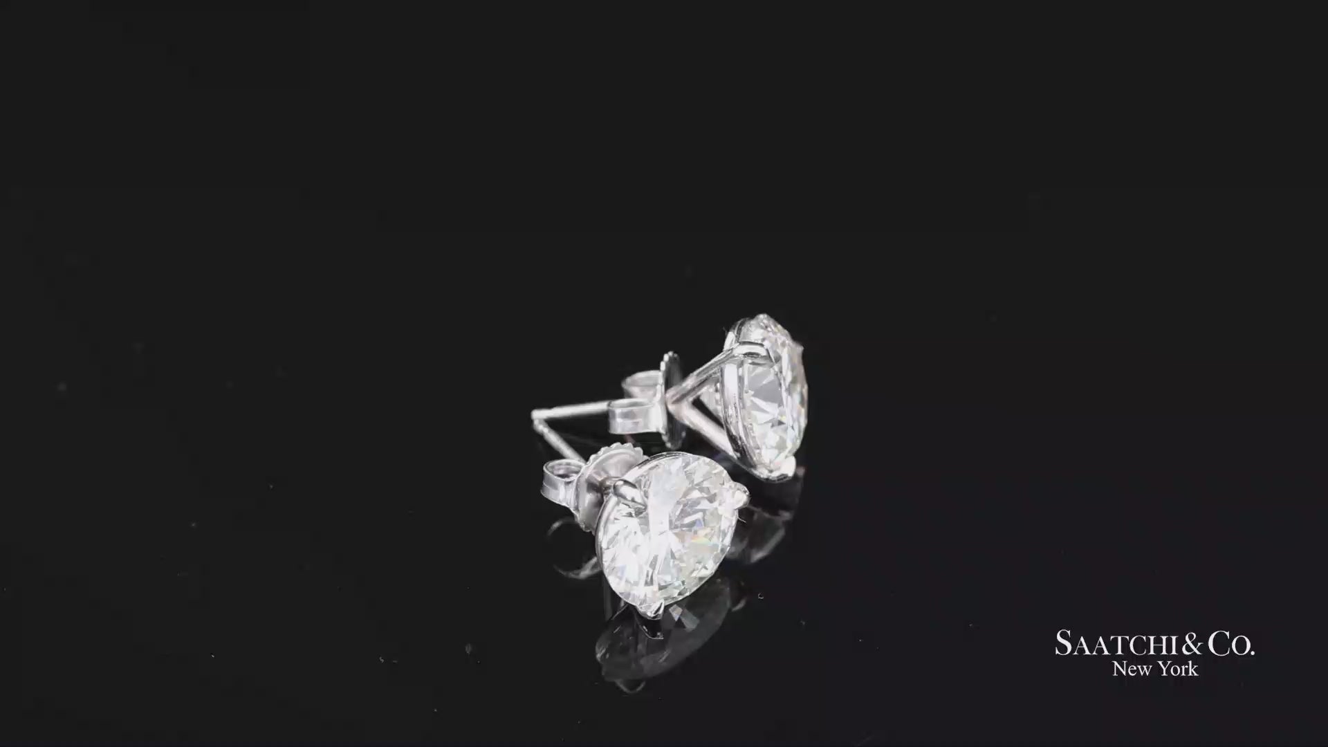 Platinum (950) 8.03 Carat Natural Diamond Stud Earrings
