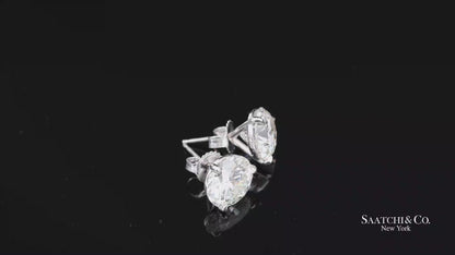 Platinum (950) 8.03 Carat Natural Diamond Stud Earrings