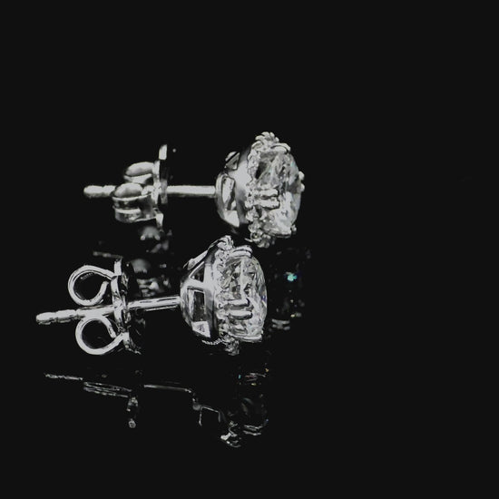 GIA Hilo Stud Natural Diamond Earring White 18k Gold