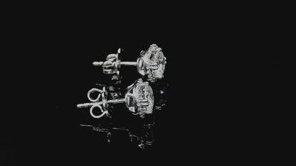 GIA Hilo Stud Natural Diamond Earring White 18k Gold