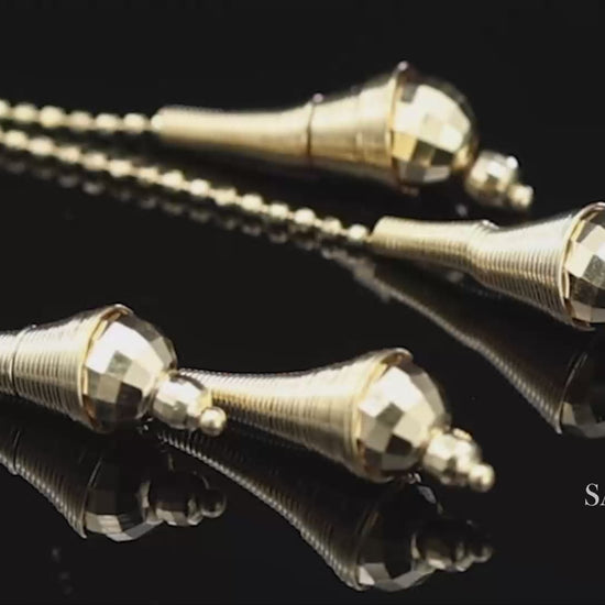 18K (750) Yellow Gold Drop Dangling Earrings