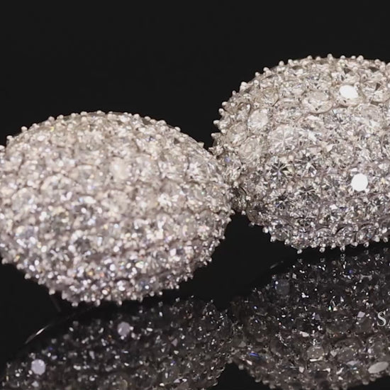 Platinum Diamond Earrings Womens Omega Back Luxe Old Money Glam