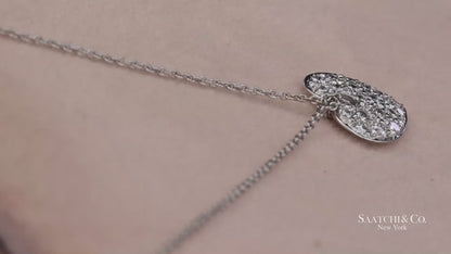 18K(750) White Gold Natural Diamond Heart Shape Pendant Necklace with Chain